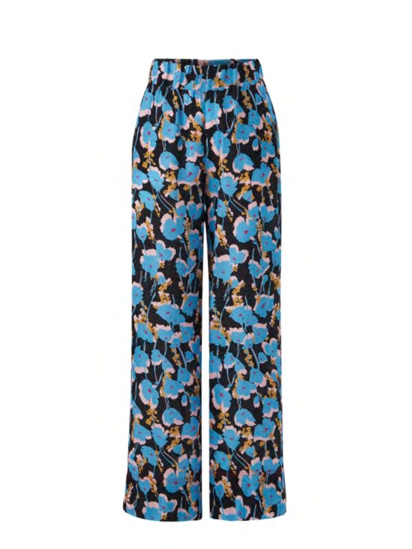 Pantalon fleuri noir et bleu – Image 2