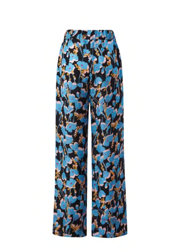 Pantalon fleuri noir et bleu – Image 3