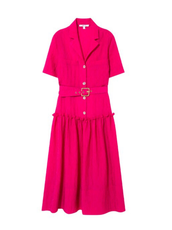 Robe col chemise fuchsia – Image 4