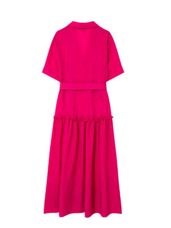 Robe col chemise fuchsia – Image 5