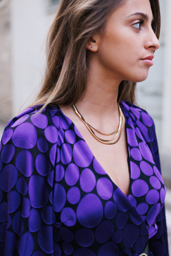 Robe longue à pois violet – Image 8