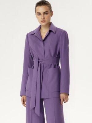 Veste ceinturée violette