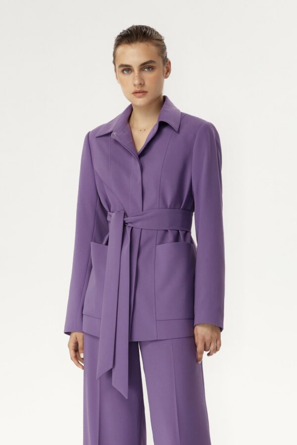 Veste ceinturée violette