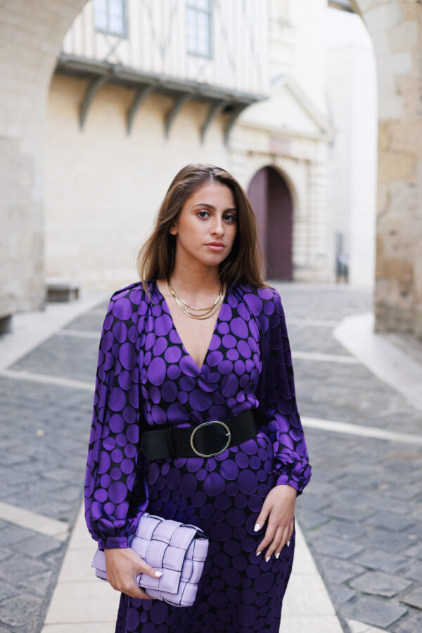 Robe longue à pois violet – Image 7