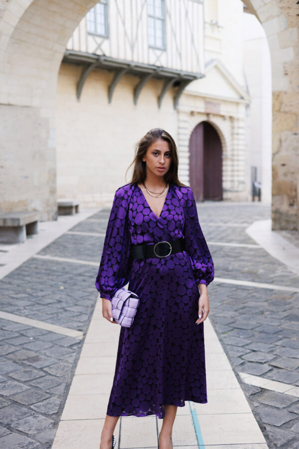 Robe longue à pois violet – Image 9