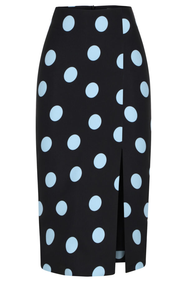 Taille XL - Jupe crayon pois bleu – Image 5