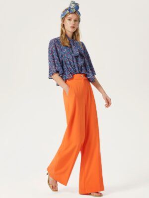 Pantalon large orange