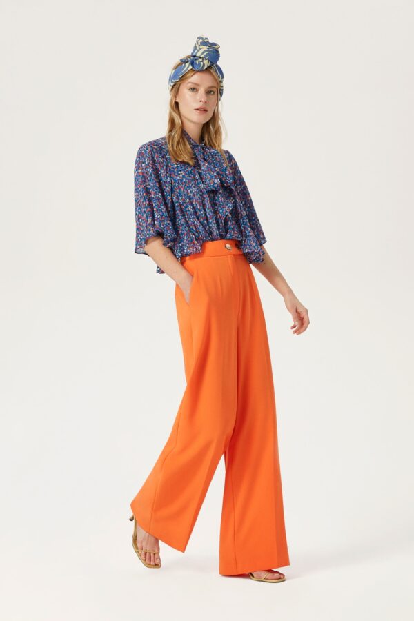 Pantalon large orange