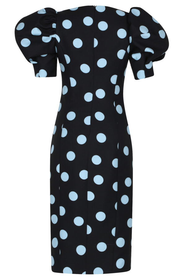 Taille S - Robe crayon à pois bleu – Image 6