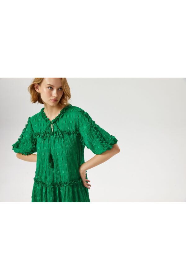 Robe longue large verte – Image 4