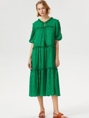 Robe longue large verte