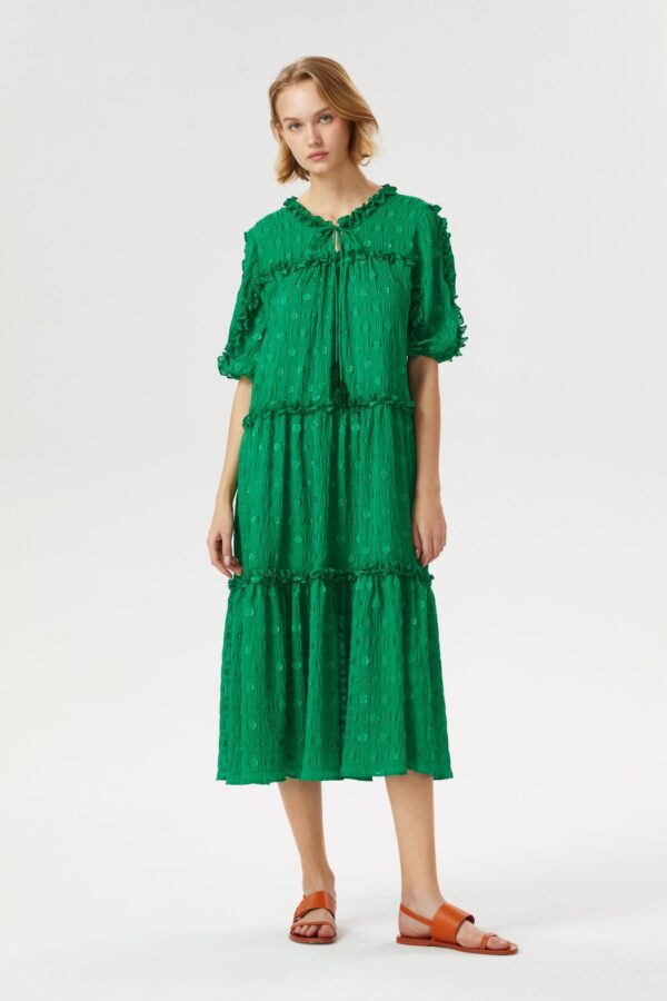 Robe longue large verte