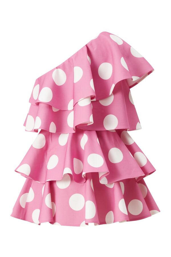 Robe courte rose à volants – Image 5