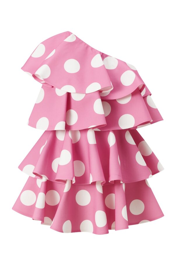 Robe courte rose à volants – Image 4