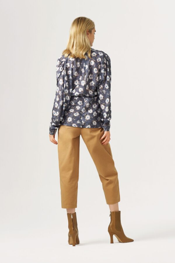 Blouse fleurie grise – Image 3