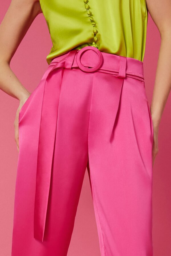 Pantalon satin fuchsia – Image 4