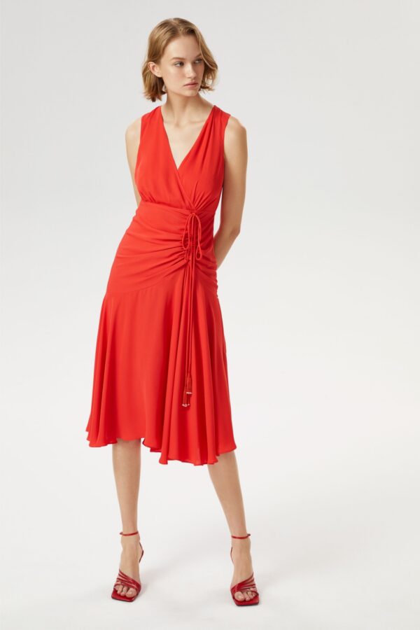 Robe à fronces rouge – Image 3