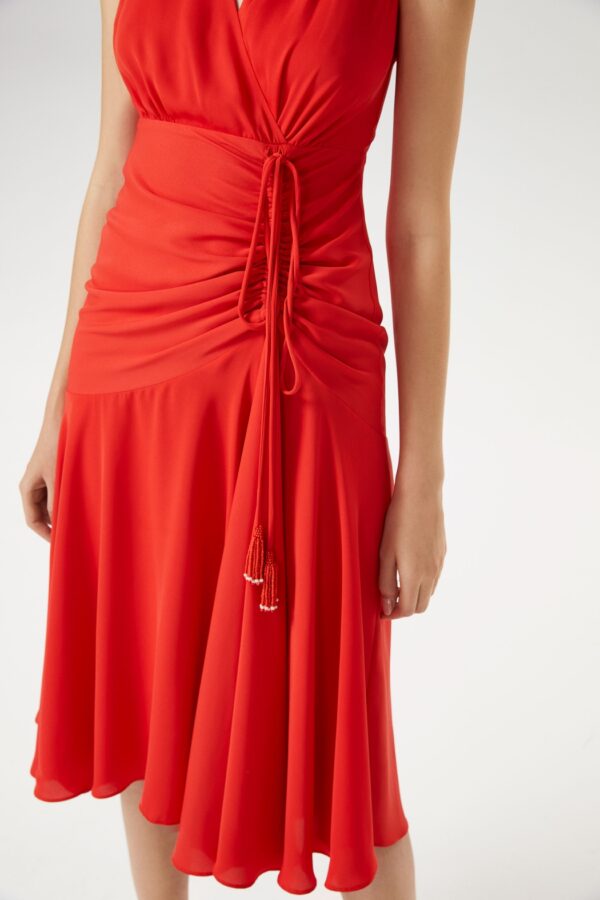 Robe à fronces rouge – Image 4