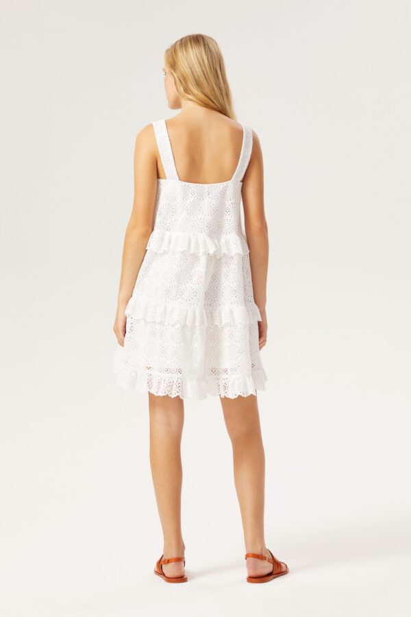 Robe courte ample à broderie blanche – Image 2