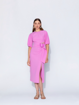 Robe rose à boucle