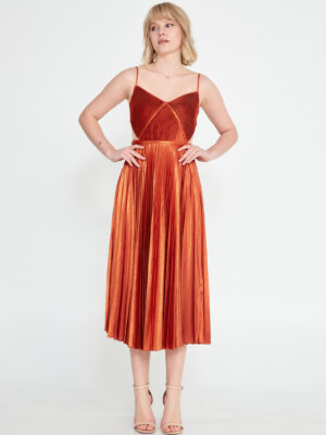 Taille 42 - Robe plissée terracotta