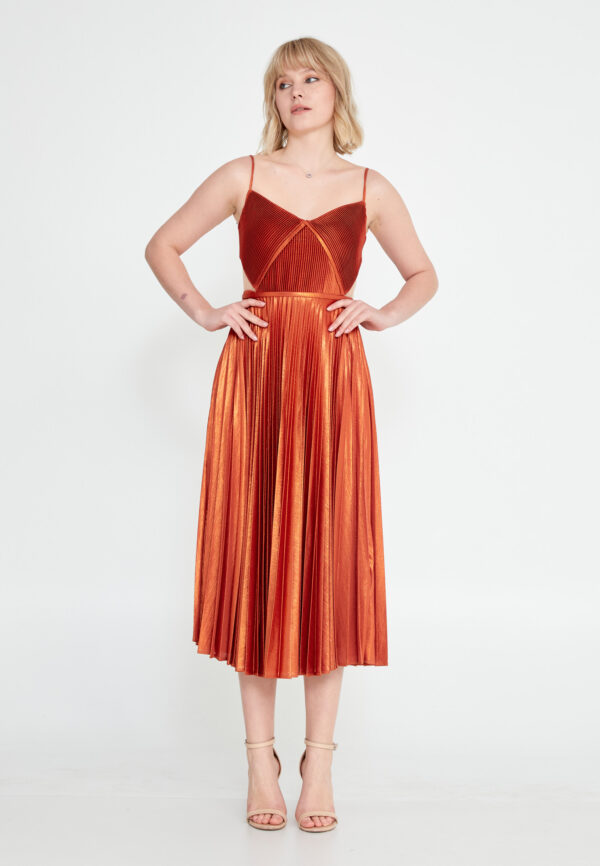 Taille 42 - Robe plissée terracotta