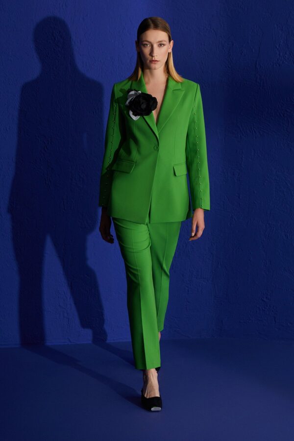 Pantalon tailleur vert