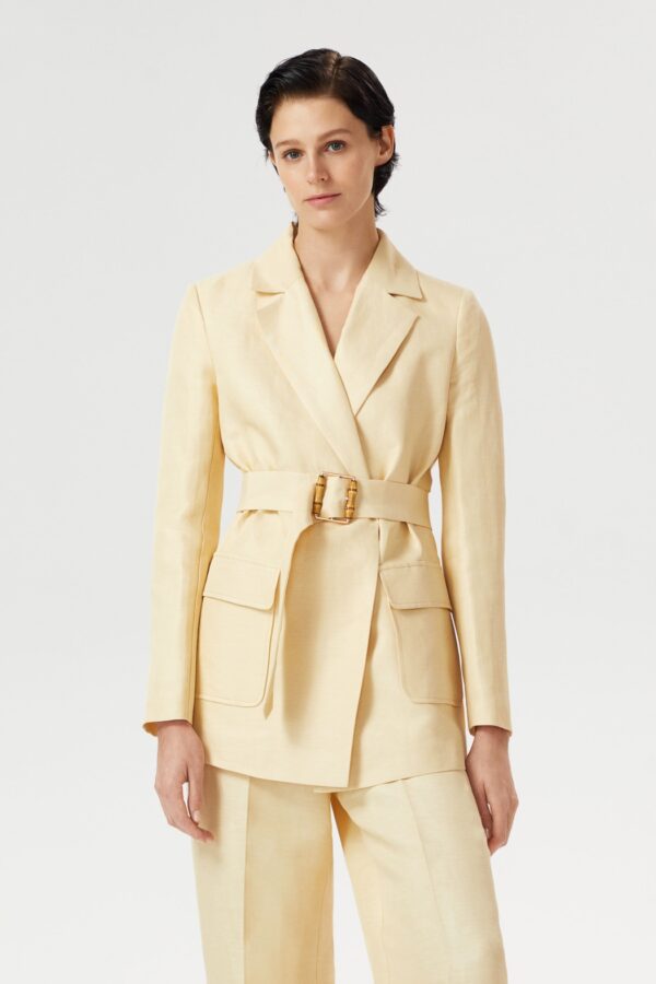 Veste ceinturé beige – Image 3