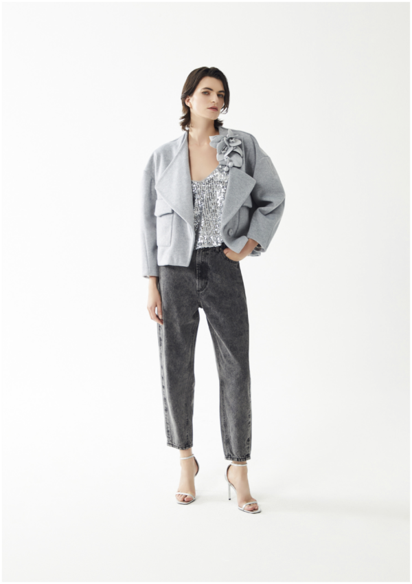 Manteau court gris – Image 7